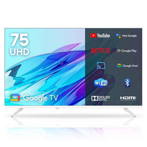 이노스 4K UHD LED 구글 3.0 화이트에디션 스마트 TV 방문설치, 기사방문설치(기본스탠드), 75UHD구글 화이트, 75UHD Google, 스탠드형