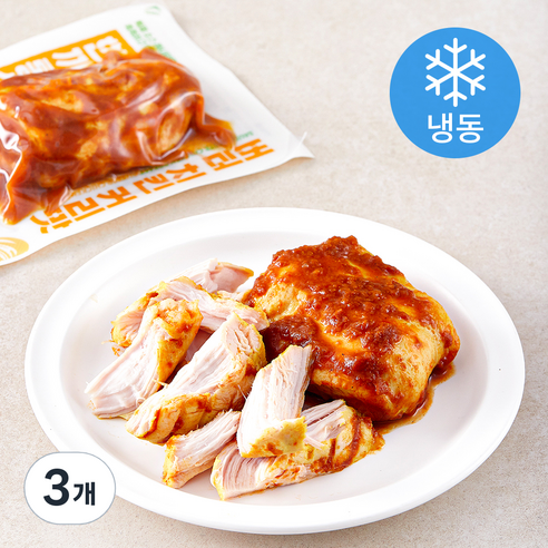한끼통살 버터 치킨 커리맛 닭가슴살 (냉동), 100g, 3개
