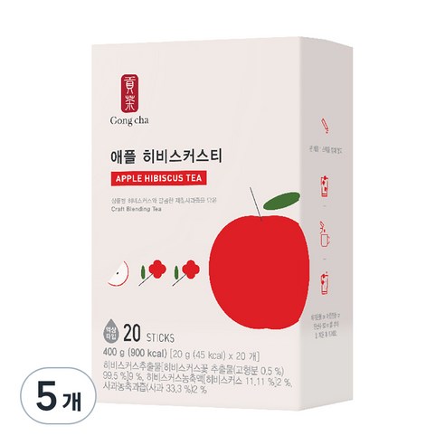 공차 애플히비스커스티, 20g, 20개입, 5개