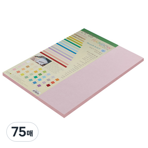 종이문화 친환경색지 레인보우카드 No.23 코스모스핑크, 75매