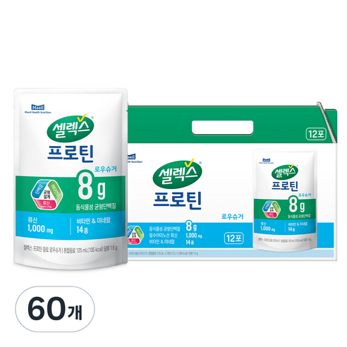 셀렉스 파우치 프로틴 음료 로우슈거 12p, 125ml, 60개