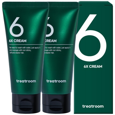 트리트룸 식스엑스크림 노워시 헤어 팩 트리트먼트, 2개, 100ml