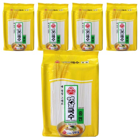 오뚜기옛날 국수 중면, 2.5kg, 5개