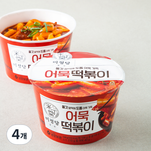 CJ제일제당 즐거운동행 미정당 어묵 떡볶이 용기형, 346g, 4개