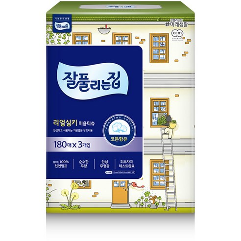 잘풀리는집 리얼실키 미용티슈, 280매, 6개