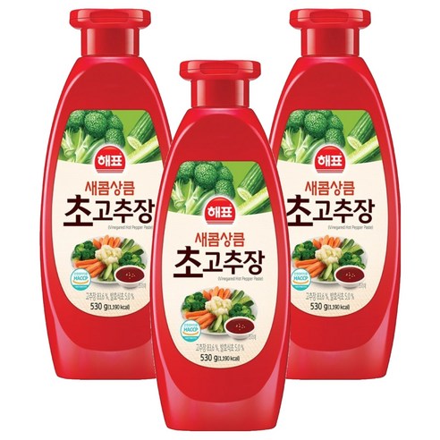 해표 새콤상큼 초고추장, 530g, 3개