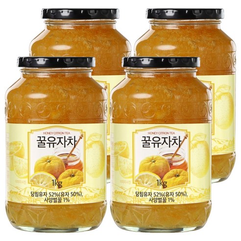 초록원 꿀유자차, 1kg, 4개, 1개입, 1kg