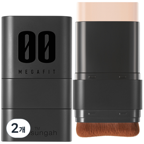 조성아TM 메가 핏 스틱 파운데이션 SPF50+ PA++++ 16g, 세미매트 00 포슬린, 2개