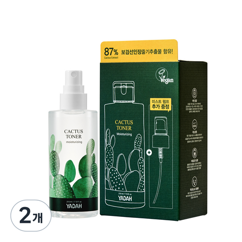 야다 선인장 토너, 210ml, 2개