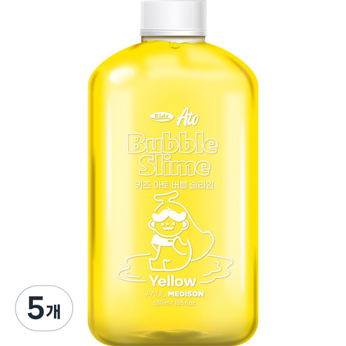 폴메디슨 대용량 키즈 아토 버블 슬라임 옐로우 옐로우, 5개, 550ml