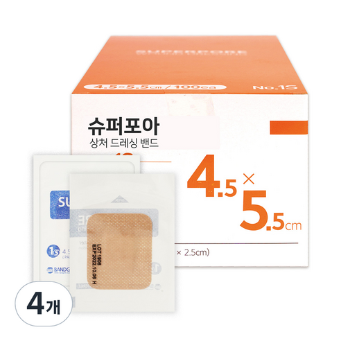 밴드골드 슈퍼포아 브라운, 100개입, 4개
