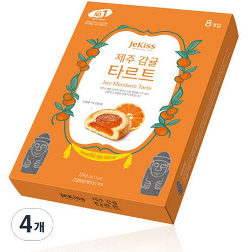 제키스 감귤 타르트 대, 224g, 4개