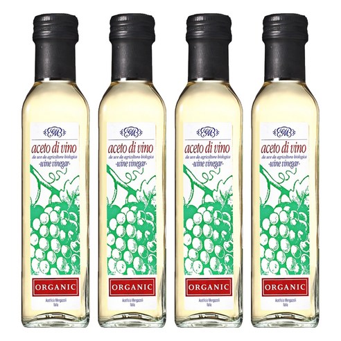 멩가졸리 유기농 화이트 와인 식초, 250ml, 4개