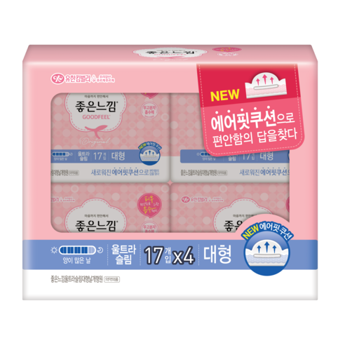 좋은느낌 매직쿠션 울트라 날개 대형, 4개, 17매