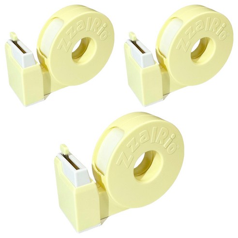 잘잘리오 아동용 안전 휴대용 테이프 디스펜서, 바나나 옐로우, 3개