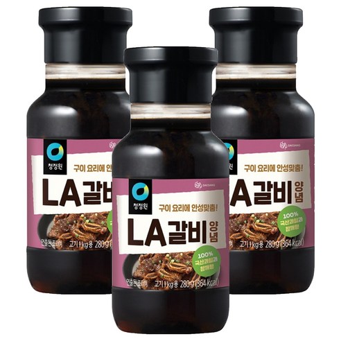 청정원 LA갈비양념, 280g, 3개