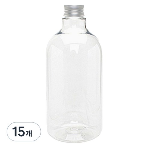 병도매닷컴 DN850투명 음료용기 알루미늄 실버캡, 850ml, 15개