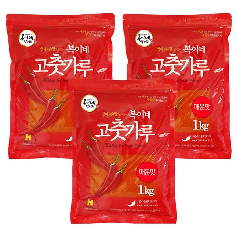 복이네먹거리 중국산 고추가루 매운맛 떡볶이 소스용, 1kg, 3개