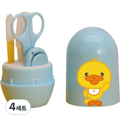 원더파파 귀여운 병아리 아기네일케어 4종세트, 스카이블루, 4세트