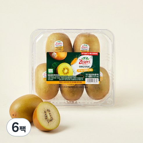 제스프리 유기농 썬골드키위, 550g, 6팩