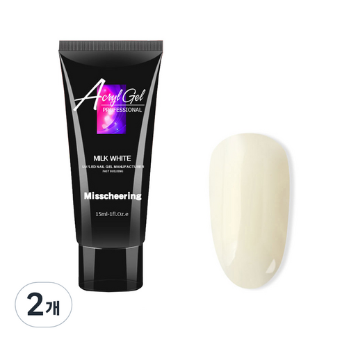 네일연장 폴리젤 15ml, 밀크화이트, 2개
