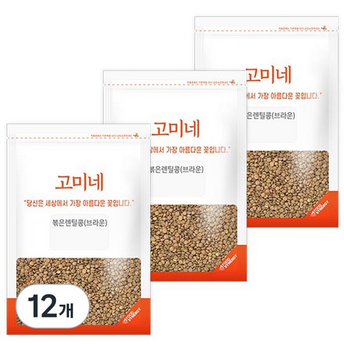 고미네 볶은 브라운 렌틸콩, 150g, 12개