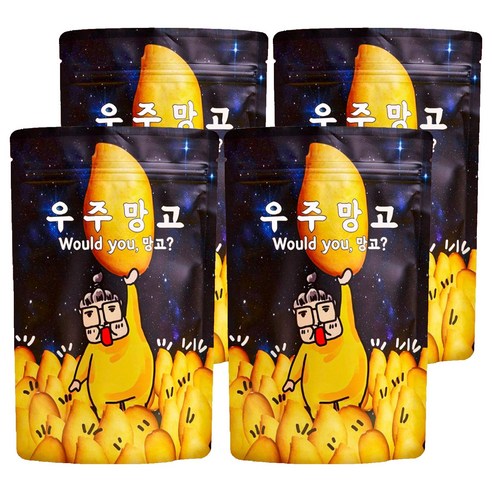 우주망고 슬라이스 반건조 망고, 200g, 4개