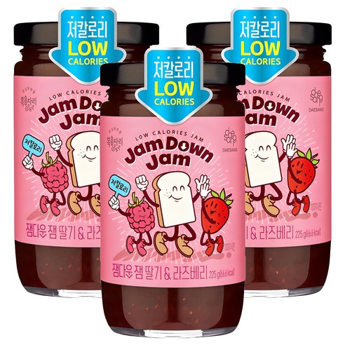 복음자리 잼다운 잼 딸기 앤 라즈베리, 225g, 3개