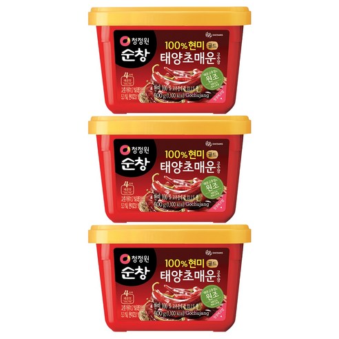 청정원순창 태양초 매운고추장 골드, 500g, 3개