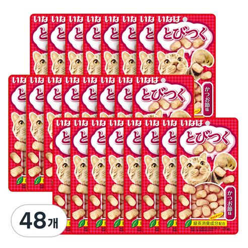이나바 토비츠쿠 고양이 간식, 가다랑어포, 25g, 48개