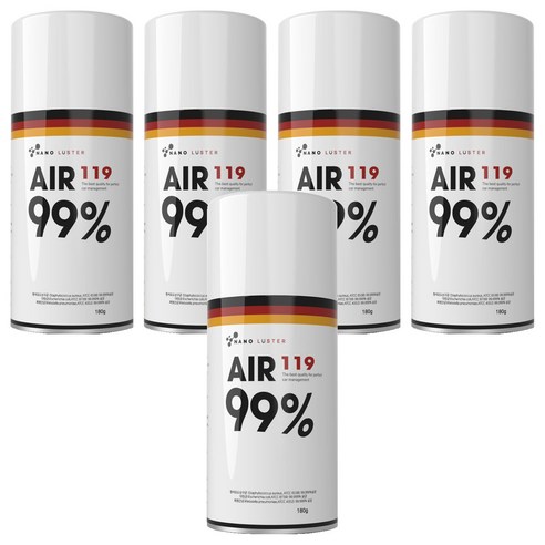 나노러스터 에어119 대용량 살균 차량용 탈취제 훈증캔, 180g, 5개