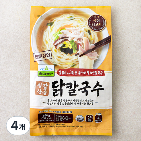칠갑농산 칠갑산골 닭칼국수, 866g, 4개