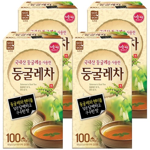 녹차원 둥굴레차, 1.2g, 100개입, 4개