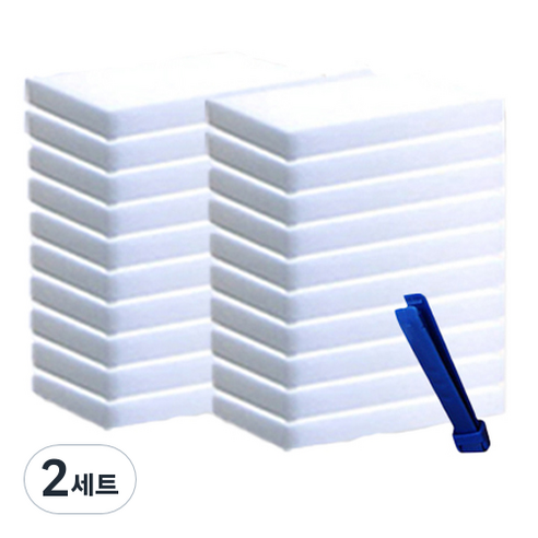 선우랜드 주방 매직 스펀지 화이트 대형 20p + 집게 세트, 2세트
