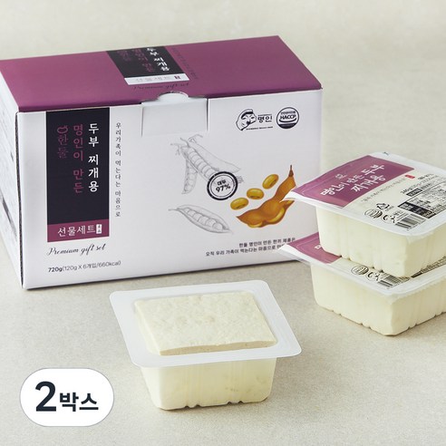 한둘 명인이 만든 두부 찌개용 6개입, 720g, 2박스