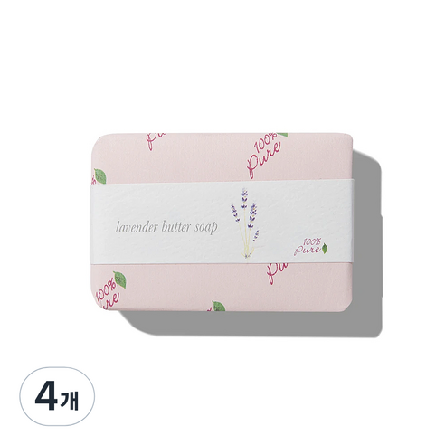 100%퓨어 라벤더 버터 솝, 127g, 4개