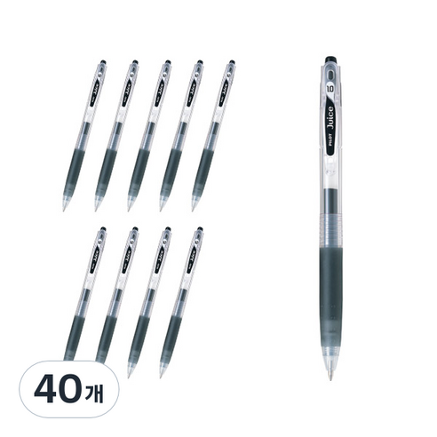 파이롯트 쥬스 젤잉크펜 1.0mm LJU-10M, 블랙, 40개
