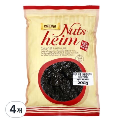 웰넛 건자두 푸룬, 200g, 4개