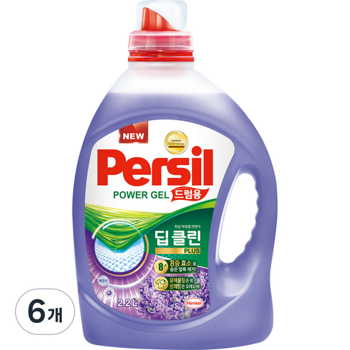 퍼실 딥 클린 라벤더젤 드럼용 액상세제 본품, 2.2L, 6개