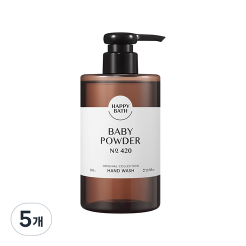 해피바스 오리지널 컬렉션 베이비파우더 핸드워시, 5개, 300ml