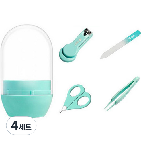 블루마켓 손톱관리 깎이 세트, 4세트, 연그린