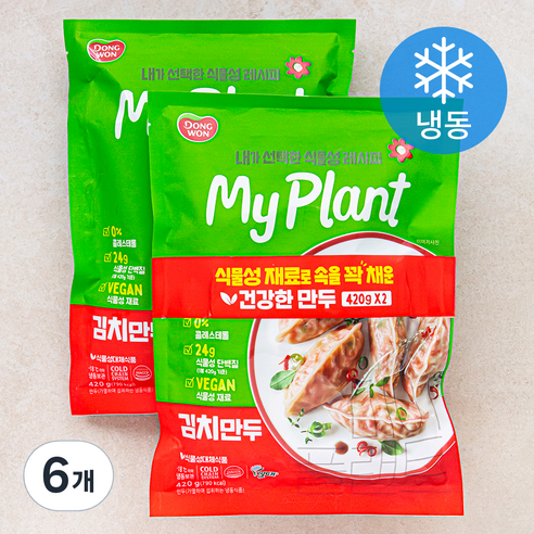 동원 My Plant 김치만두 (냉동), 420g, 6개