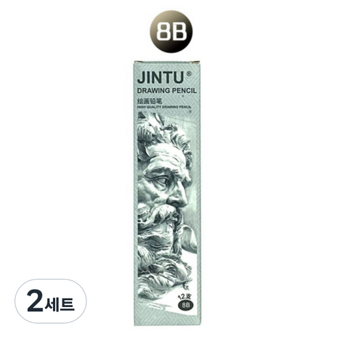 비오엔지 전문가용 드로잉 미술 펜슬 연필 12p 세트, 8B, 2세트
