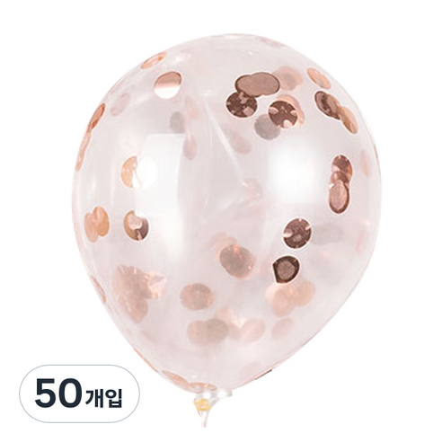 파티팡 컨페티 벌룬 30cm, 은박 로드골드, 50개입