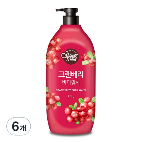 샤워메이트 크랜베리 바디워시, 1.2kg, 6개
