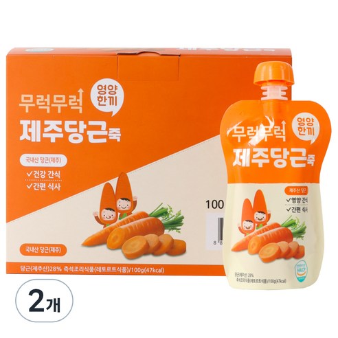 이유케어스 무럭무럭 제주당근 키즈죽 7p, 당근맛, 2개, 100g