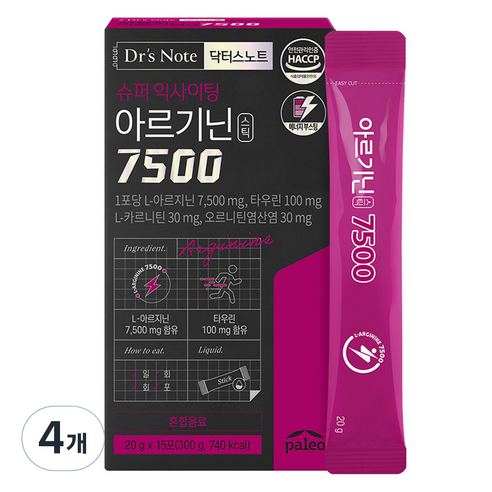닥터스노트 팔레오 닥터스노트 아르기닌 7500 15p, 15회분, 4개