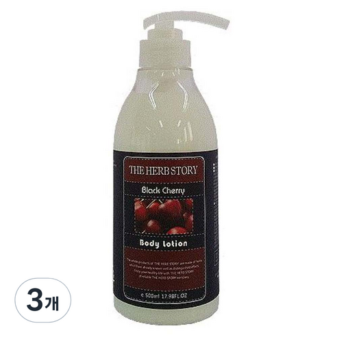 더허브스토리 바디로션 블랙체리, 500ml, 3개