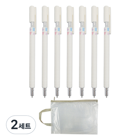 문구담 고급샤프 0.5mm 7p + 일회용 파우치 세트, 랜덤발송(고급샤프, 일회용 파우치), 2세트