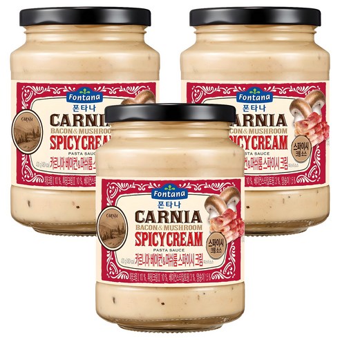 폰타나 카르니아 베이컨 앤 머쉬룸 스파이시 크림 파스타소스, 430g, 3개